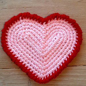 crochet mixure heart coasters set of 4